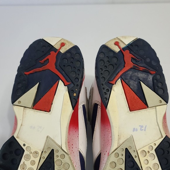 Nike Air Jordan 7 Retro Tinker Alternate 2016 Size 12 304775-123 White Blue Red - Picture 16 of 16